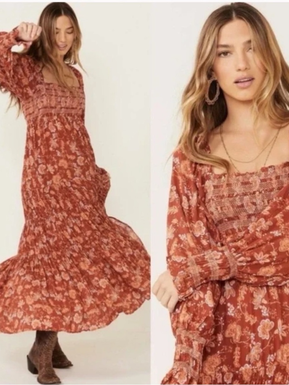 Free People Sweet Escape Smocked Maxi Dress
